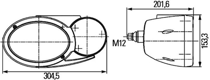 Actual product image Hella 18 Headlights right halogen 6-pin for CATERPILLAR