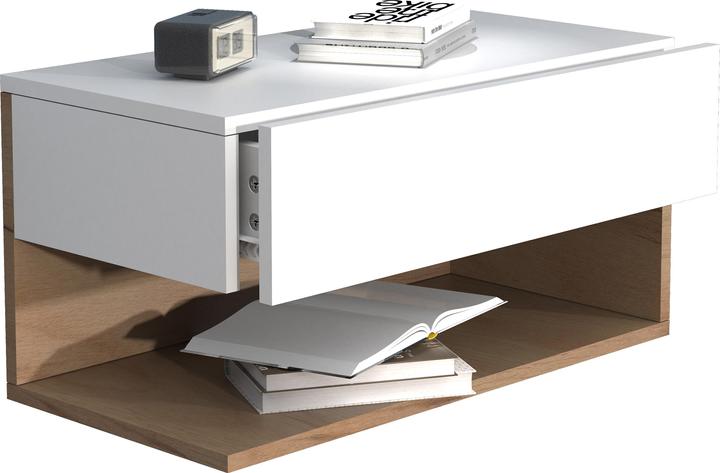 Produktbild VCM Holz Wandschublade Nachtschrank Wandboard Schublade Konsole Nachttisch Usal XL 60 cm (60 x 32 x 30 cm)