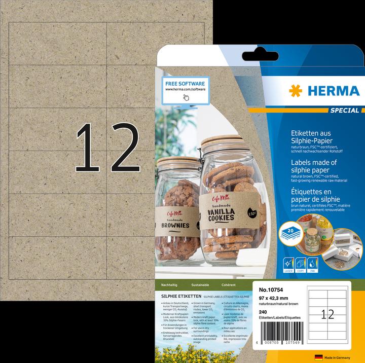 Produktbild HERMA Graspapier Etiketten A4