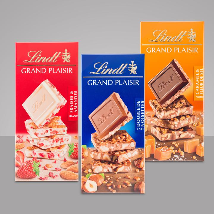 Immagine prodotto Lindt Tavoletta di cioccolato Grand Plaisir al Caramello Fondente e Fleur de Sel (150 g)