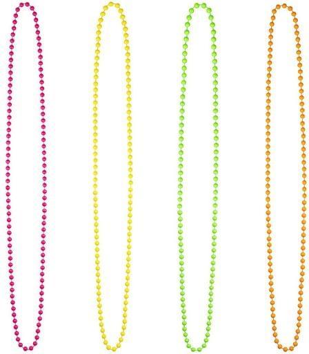 Image du produit Boland 4 Colliers Candy multicolores : accessoires disco des années 80 (100% ABS)