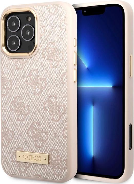 Productafbeelding Guess GUHMP16XU4GPRP iPhone 16 Pro Max 6,9" różowy/roze hardcase 4G Logoplaat MagSafe (Apple iPhone 16 Pro Max)