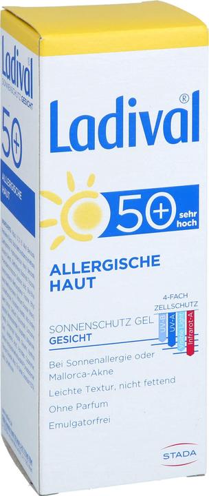 Image du produit Ladival Peau allergique Gel solaire FPS 50+, 50 ml de gel (Crème solaire, SPF 50, 50 ml)