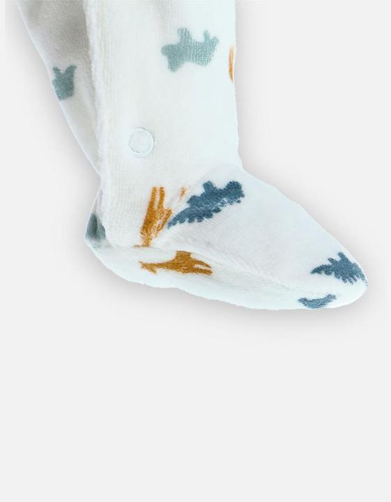 Image du produit Noukies grenouillère velours avec animaux blanc taille 80 (80)