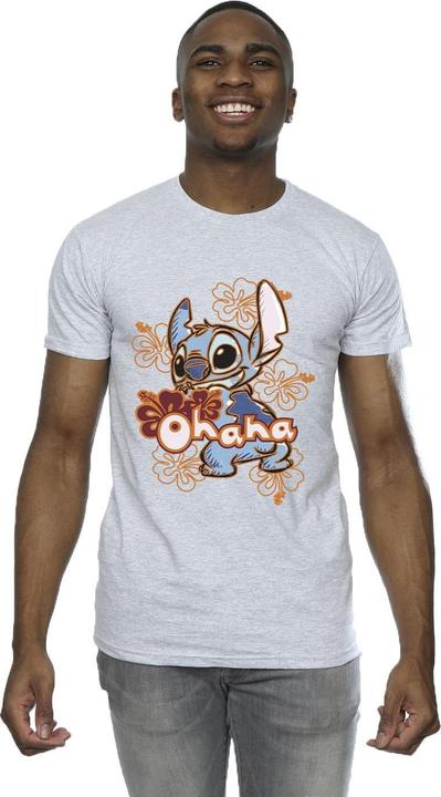 Immagine prodotto Disney Lilo And Stitch Ohana Orange Hibiscus Maglietta Uomo (S)