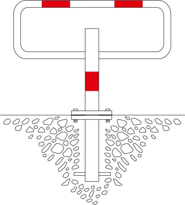 Actual product image Moravia Tilt post SESAM-Privat 50 x 70 mm galvanised, white lacquered, refl. red rings