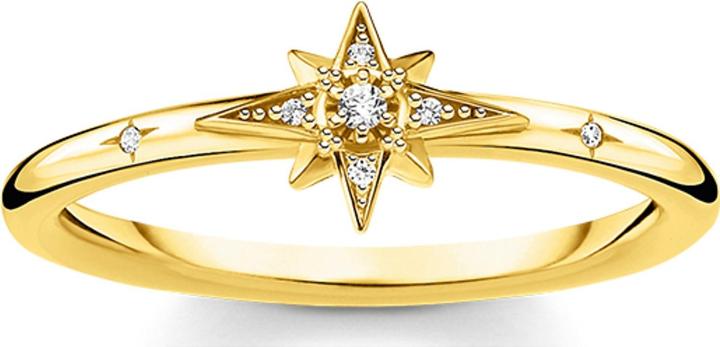 Produktbild Thomas Sabo Ring Stern Mit Steinen Gold (52, 925 Silber)