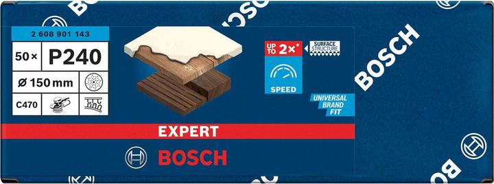 Produktbild Bosch Professional Zubehör EXPERT C470 Schleifpapier Mehrloch für Exzenterschleifer, 150 mm, G 240, 50-tlg. (240)