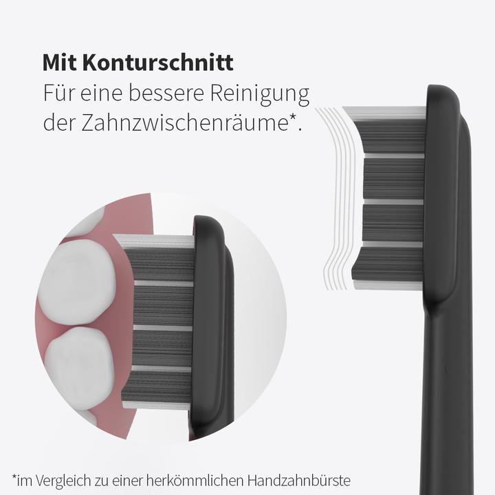 Actual product image Zahnheld Brush head Basic Medium 9x Black (9 x)