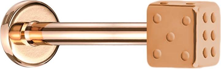 Image du produit Star Piercing Micro Labret rose doré avec cube (Acier chirurgical 316L, sans laiton)