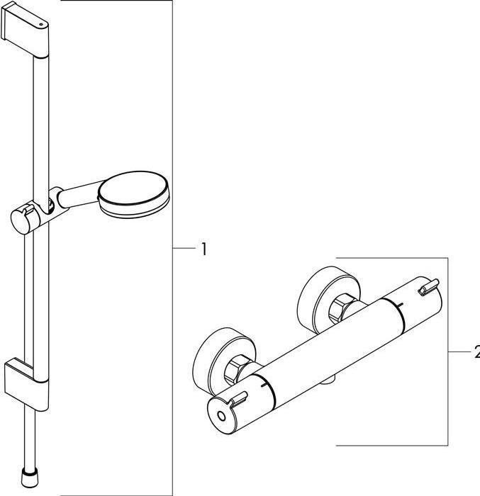 Actual product image hansgrohe Crometta exposed shower system Vario with Ecostat 1001 CL - chrome (27813400)