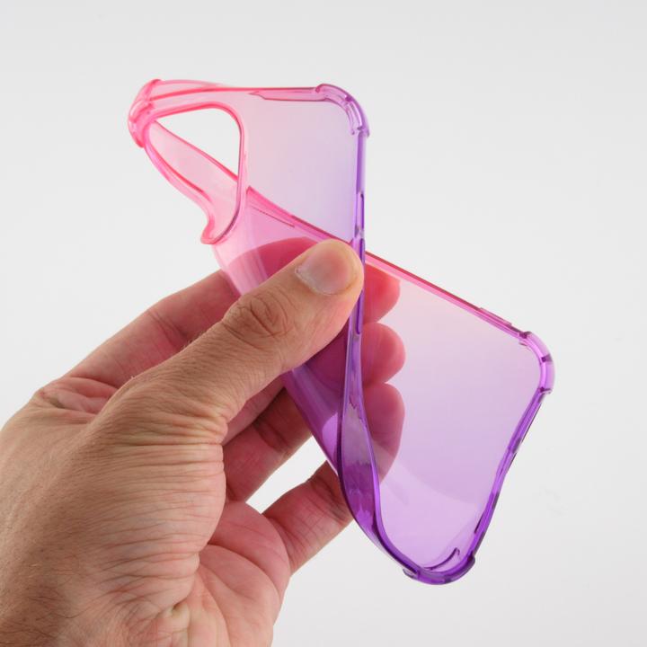 Produktbild PhoneLook Hülle Gummi Bumper Rainbow mit extra Schutz für Ecken Antischock rosa t (Apple iPhone 15 Pro Max)