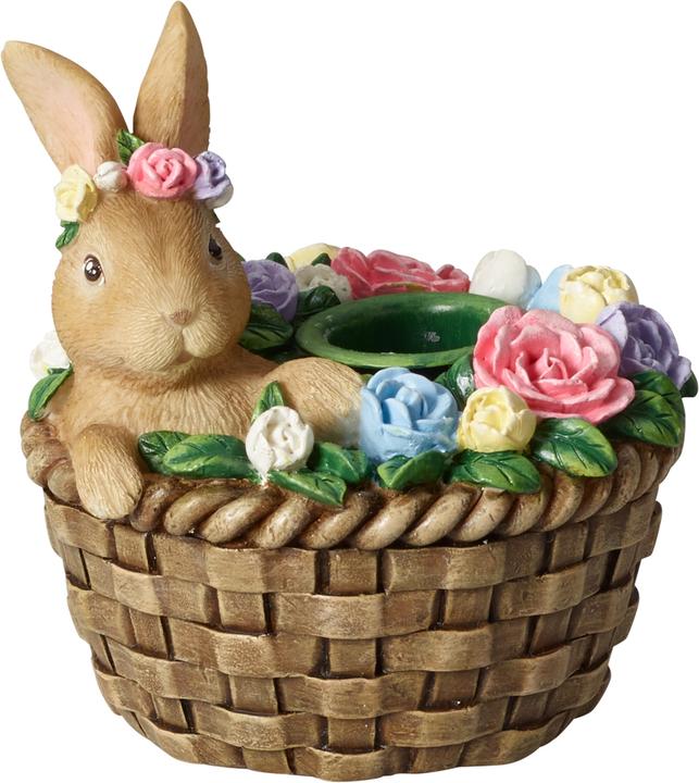 Image du produit Villeroy & Boch Bunny Tales Rabbit Porte-bougie dans un panier (8,5 x 8,5 x 9 cm)