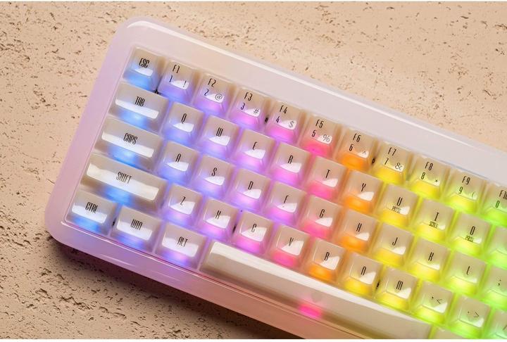 Produktbild Akko YU01 White Jade Gaming-Tastatur, RGB - 65%, V3 Piano Pro Switches (ISO) (US, Kabelgebunden, Kabellos)