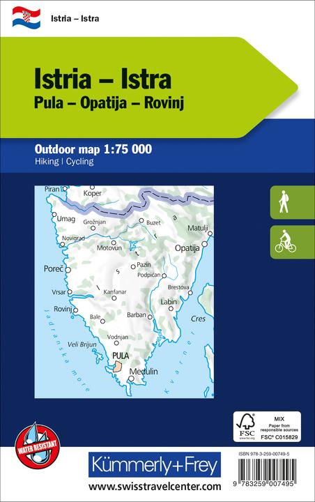 Immagine prodotto Istria n. 01 Mappa per esterni Croazia 1: