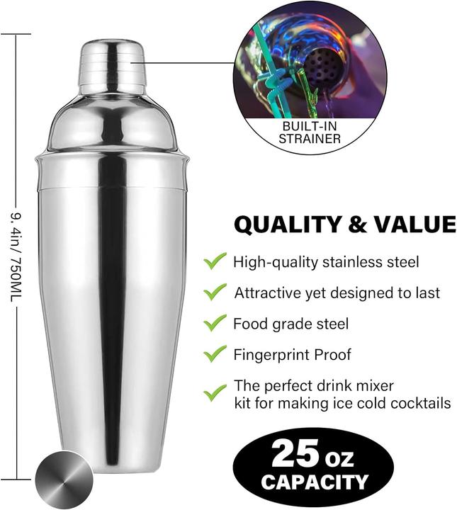 Immagine prodotto Aokito Set di shaker per cocktail (Set da cocktail)