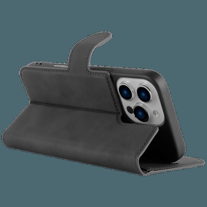 Immagine prodotto Just in Case Custodia a libro Premium in pelle di maiale nera per Apple iPhone 16 Pro (Apple iPhone 16 Pro)