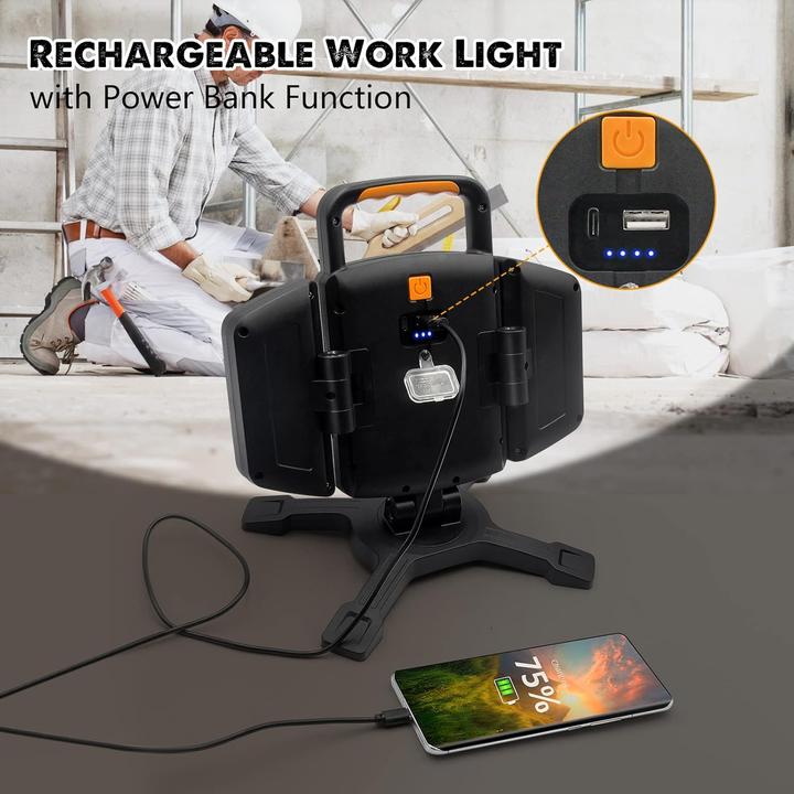 Actual product image LS LED spotlight rechargeable battery 30W (3000 lm)
