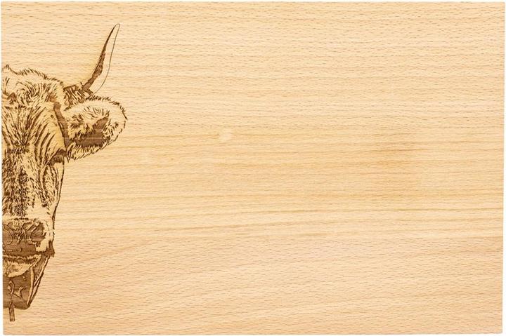 Kadastar Vache à cornes Zoom Planche en bois de hêtre30 x 20 x 15 cm