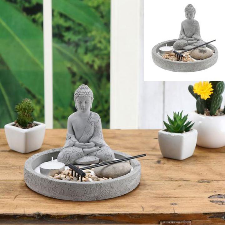 Produktbild Cepewa Zen Garten Set mit 1 Teelicht, ca. 18cm Durchmesse (7 x, 18 x 13 cm)
