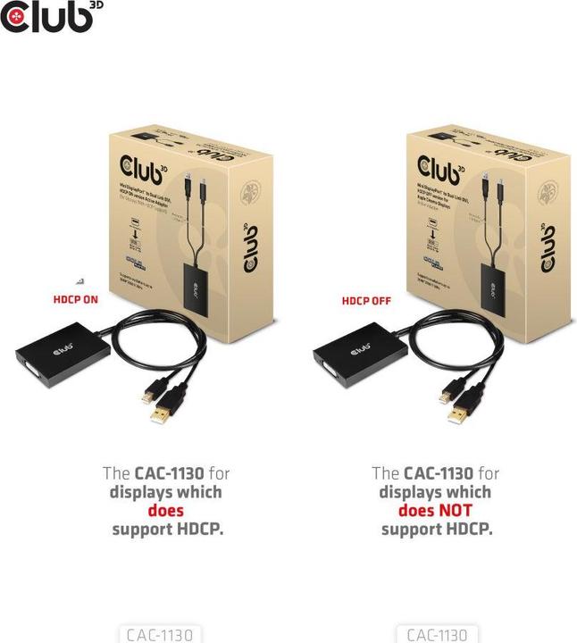 Image du produit Club 3D CAC-1130 (USB-A, Mini DP, 6.10 cm)