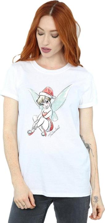 Actual product image Disney Womens/Ladies Tinkerbell Christmas Fairy Cotton Boyfriend T-Shirt (XXL)