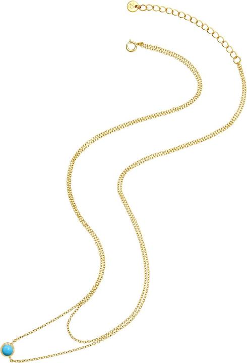 Image du produit Glanzstücke München Femmes argent sterling turquoise (rek.) or jaune 42,0/36,0 cm chaîne de base + 5,0 cm Extension - (Argent Sterling)