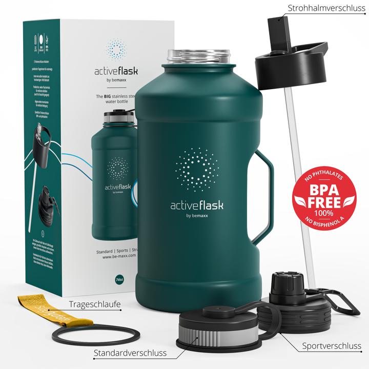 Actual product image BeMaxx Active Flask Drinking Bottle, Single-Wall, 2200ml (2.20 l)