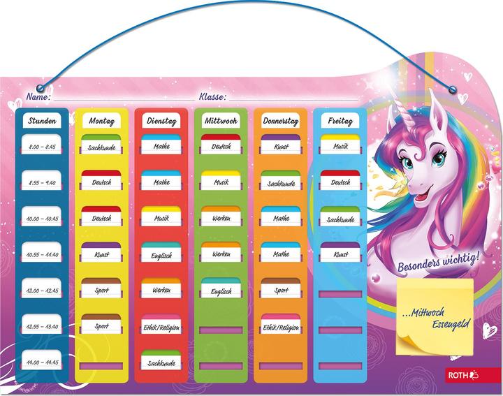 Immagine prodotto Magni Orario Klipp&Klar Steck Fix - Ritratto di unicorno, A3 - ideale per le bambine della scuola (A3)