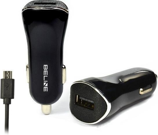 Beline Car charger 1xUSB + microUSB 1A black