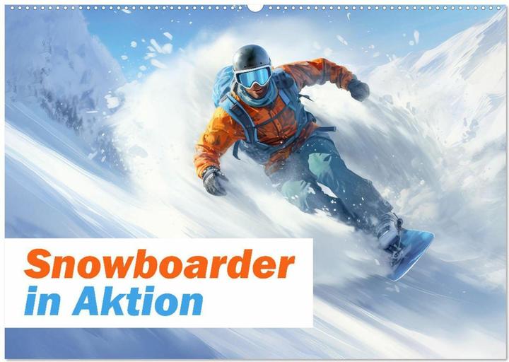 Produktbild Snowboarder in Aktion (Wandkalender 2025 DIN A2 quer), Monatskalender (A2, Deutsch)