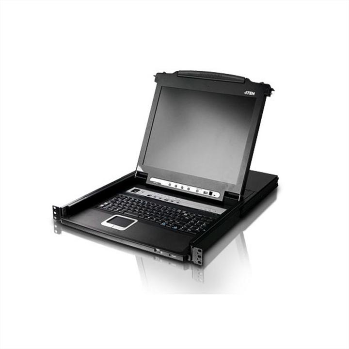 Actual product image Aten CL5708M CH KVM switch 8-port 17" LCD single rail (PS/2-USB VGA) CH layout