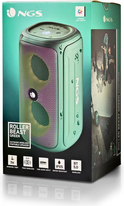 Immagine prodotto NGS Roller beast verde (7 h, Porta USB)