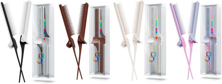 Produktbild ColorBow Rat Tail Clip Comb Apple 2 Stk.