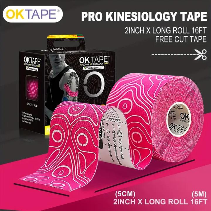 Immagine prodotto OK Tape PRO Kinesiologie Tape, 5cm X 5m Rot (5 m)