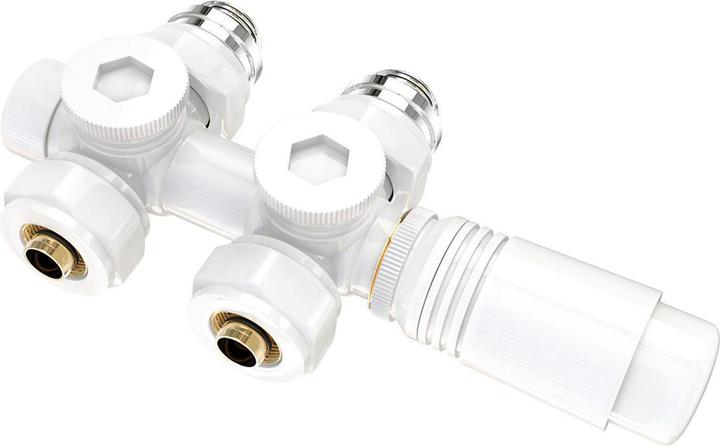 Produktbild Emke Thermostatventil, Universalventil mit Thermostat für Heizkörper, 10 bar, 7 Stufen, Weiss