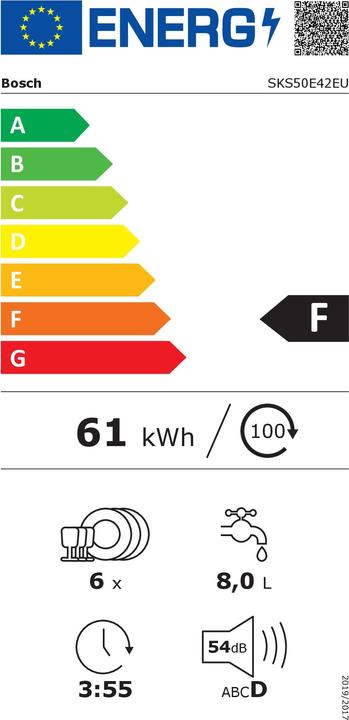 Energie-Label Bosch Hausgeräte SKS50E42EU