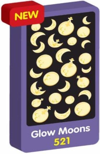 Actual product image Purple Peach Glow In The Dark Moons Sticker Sheet (Pack of 12)