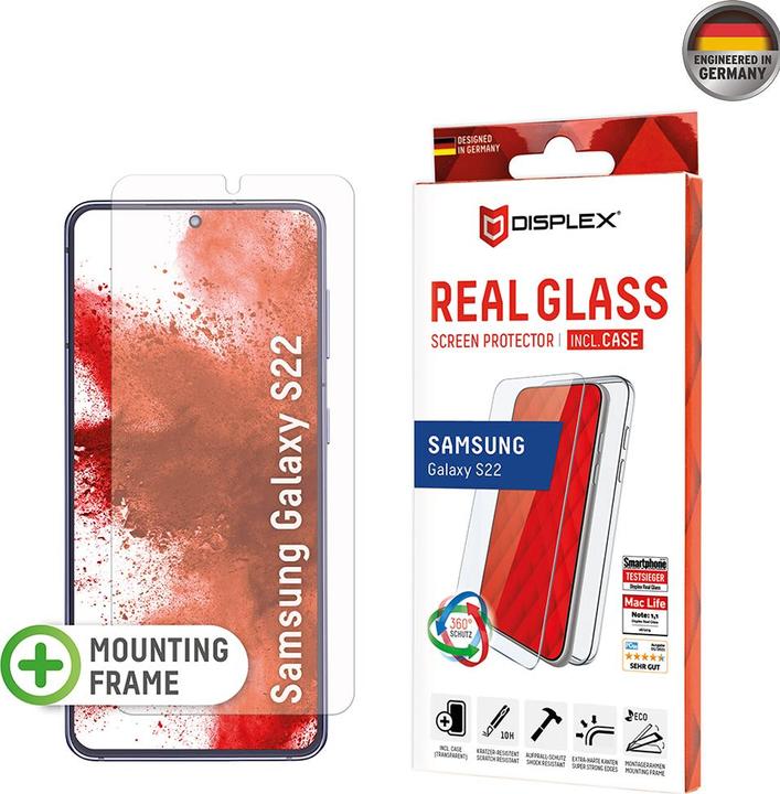 Productafbeelding Displex Real Glass, 2D Panzerglas + Handyhülle (1 Stuk, Samsung Galaxy S22 5G)