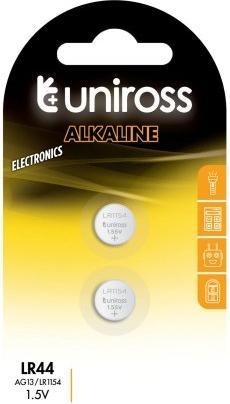 Uniross Batteri LR44 / AG13 2 pak (2 Stk., 4LR44, 160 mAh)