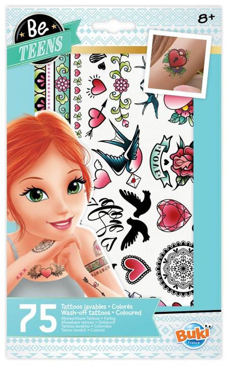 Buki Francia TA003 Be Teens Fun Set di 75 tatuaggi lavabili - Collezione II per età superiore a 8 anni