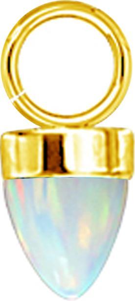 Image du produit Star Piercing Anhänger vergoldet ein Kegel Opal weiss (Acier chirurgical 316L)