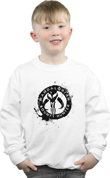 Produktbild Star Wars The Mandalorian Bounty Hunter Splatter Skull Sweatshirt Jungen (104)