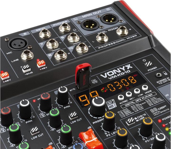 Produktbild Vonyx VM-KG10 - 10-kanaals mengpaneel Bluetooth, DSP, mp3 speler en USB audio interface (Studio- und Livemixer)