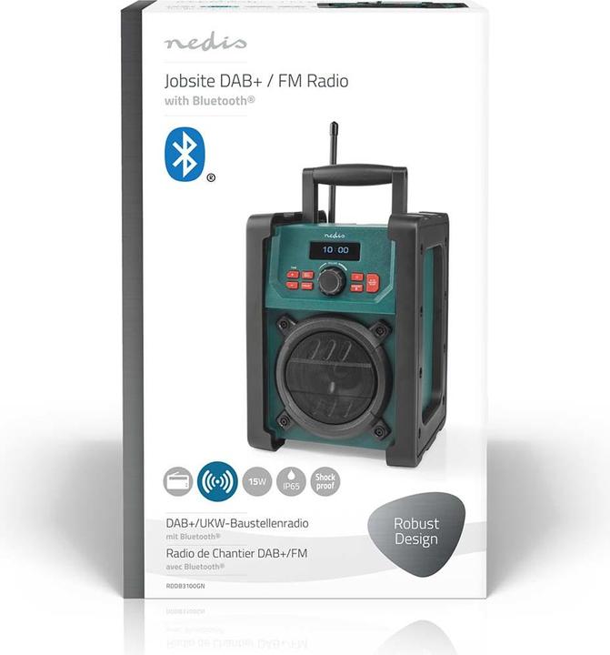Immagine prodotto Nedis Radio DAB + Versione da tavolo DAB+ / FM 2,2" Monitor bianco e nero Alimentazione a (DAB, FM, Bluetooth, WiFi)