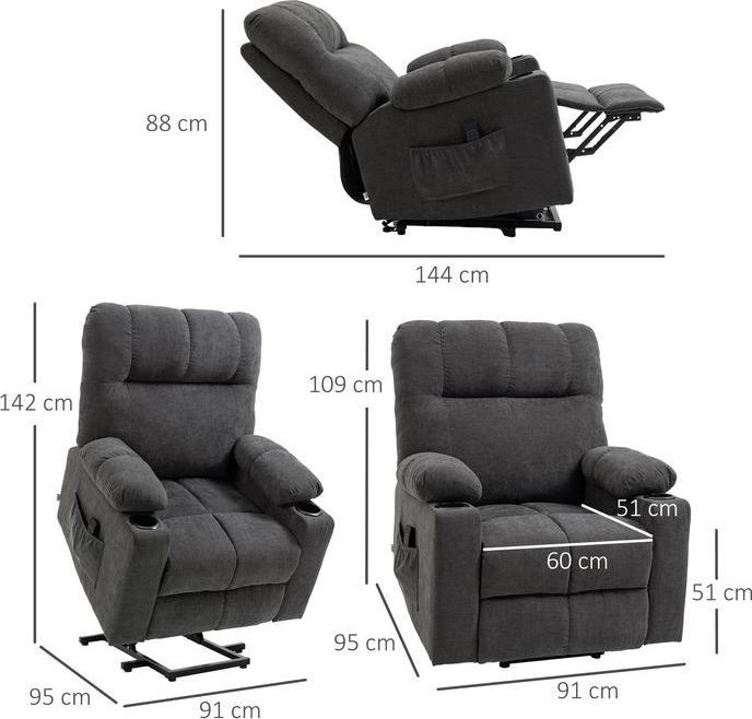 Produktbild Swisshandel24 Sessel mit Aufstehhilfe, Elektrischer Relaxsessel mit Massagefunktion, Fernsehsessel mit Heizfunktio