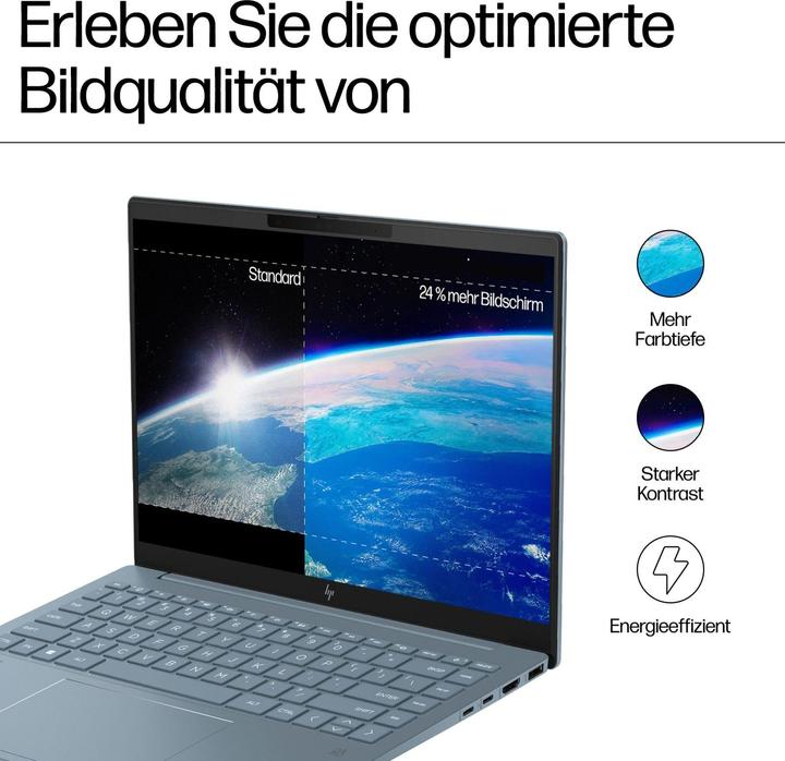 Produktbild HP Pavilion Plus 14-ey0175ng 14" 2.8k OLED 120Hz, AMD Ryzen 7 7840U, 16GB RAM, 1TB SSD, Windows 11 (14", 16 GB, 1000 GB, DE)