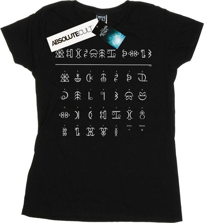 Actual product image Disney Womens/Ladies Artemis Fowl Gnommish Alphabet Cotton T-Shirt (M)