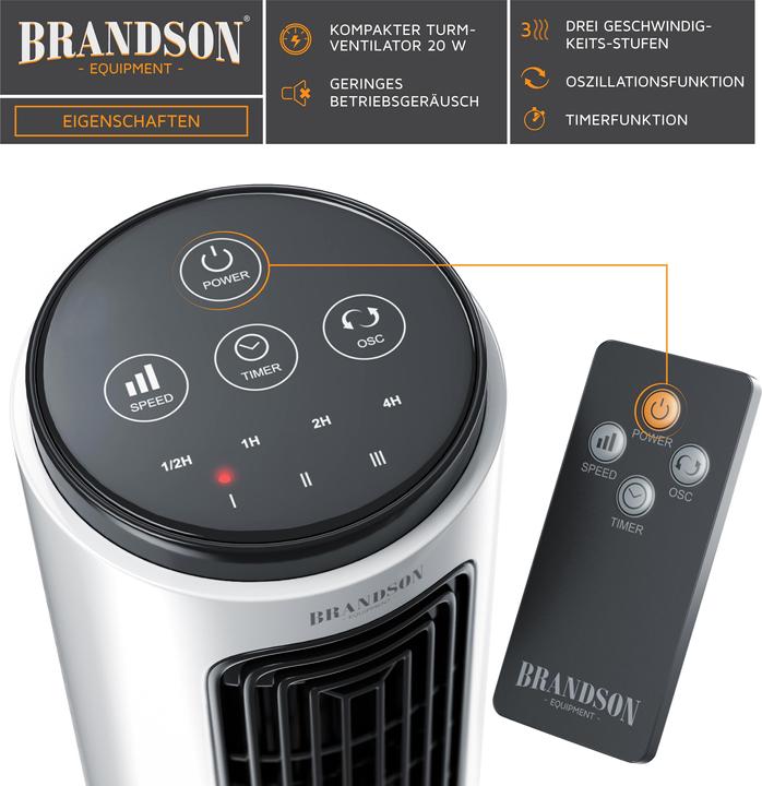 Actual product image Brandson Tower fan (48 dB)