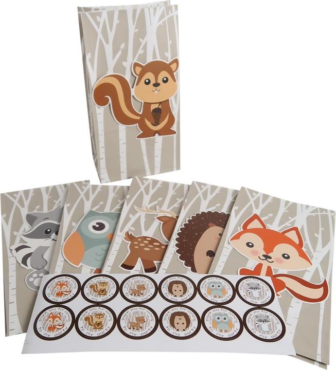 Immagine prodotto Cut my Cookies Sacchetto di carta animali della foresta 12 pezzi, multicolore (12 x)
